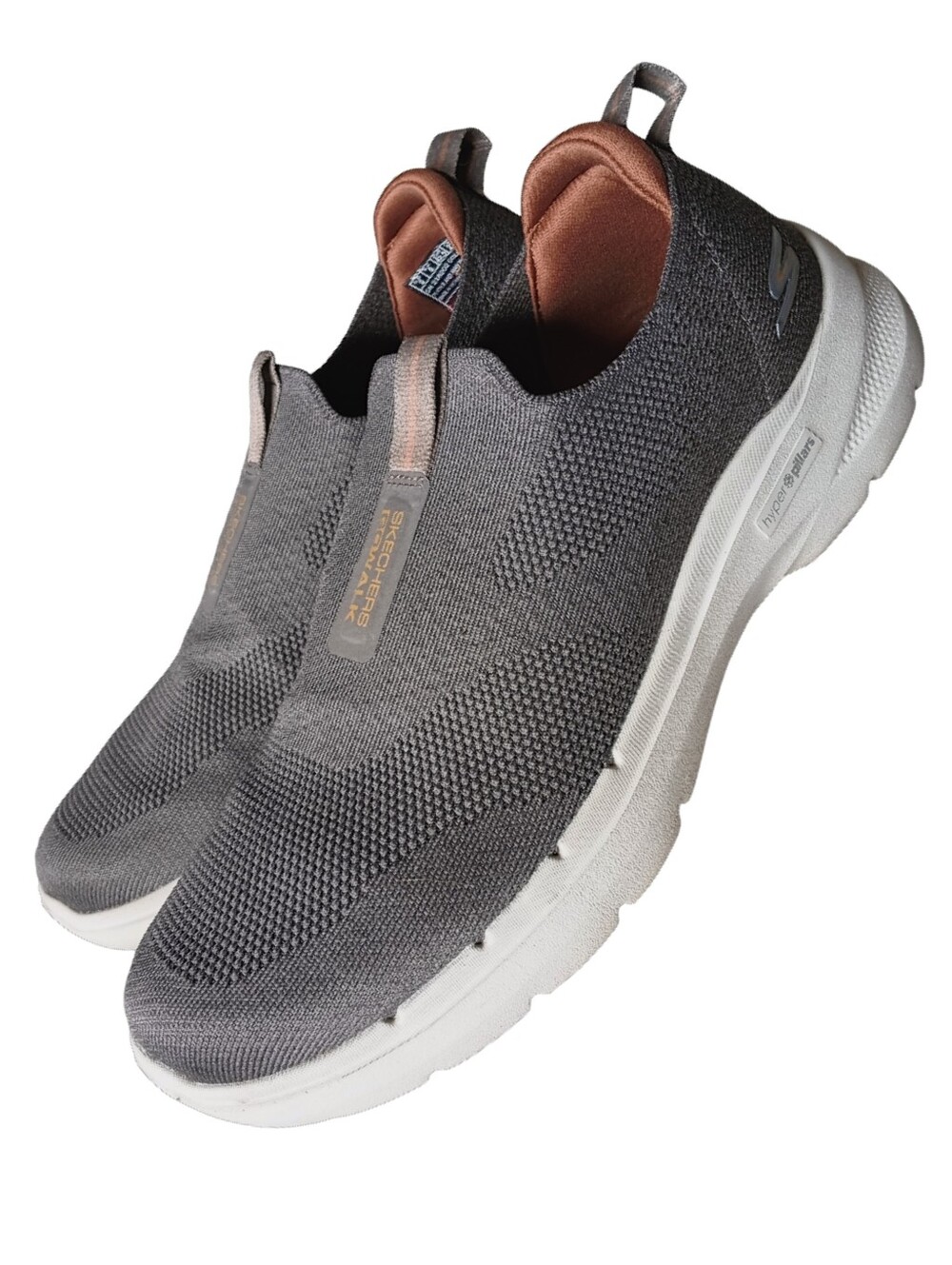 🤎 Skechers GO WALK 6 Slip-on Walking Shoes Sneakers Mens 9 Gray Taupe Goga Foam